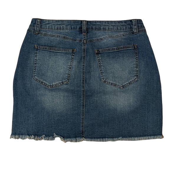 Rewash Vintage Reunion Distressed Denim Skirt with Irregular Hem Juniors Size 11 - Picture 2 of 2